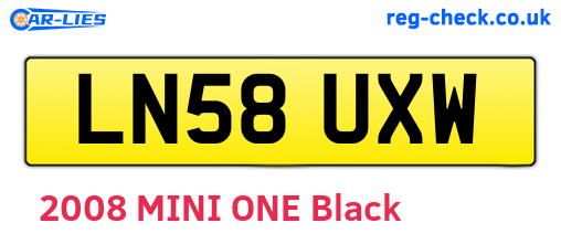 LN58UXW are the vehicle registration plates.
