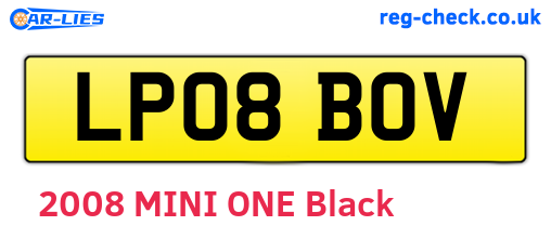 LP08BOV are the vehicle registration plates.