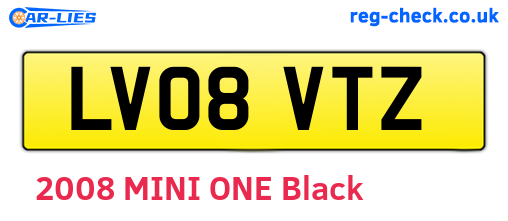 LV08VTZ are the vehicle registration plates.