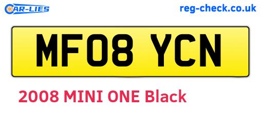 MF08YCN are the vehicle registration plates.