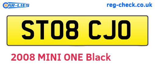 ST08CJO are the vehicle registration plates.