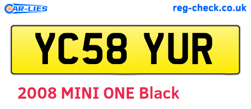 YC58YUR are the vehicle registration plates.