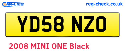 YD58NZO are the vehicle registration plates.