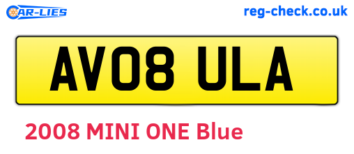 AV08ULA are the vehicle registration plates.
