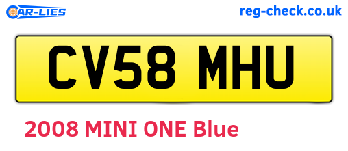 CV58MHU are the vehicle registration plates.
