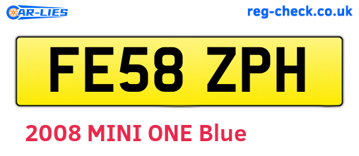 FE58ZPH are the vehicle registration plates.