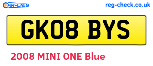 GK08BYS are the vehicle registration plates.