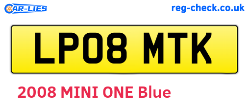 LP08MTK are the vehicle registration plates.