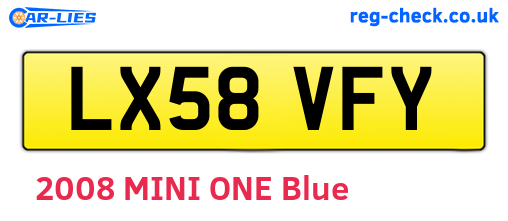 LX58VFY are the vehicle registration plates.