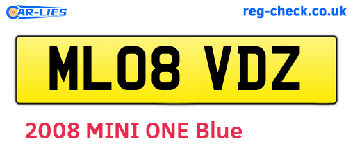 ML08VDZ are the vehicle registration plates.