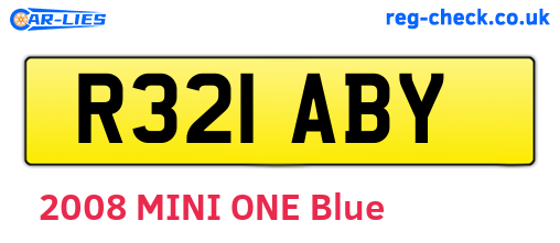 R321ABY are the vehicle registration plates.