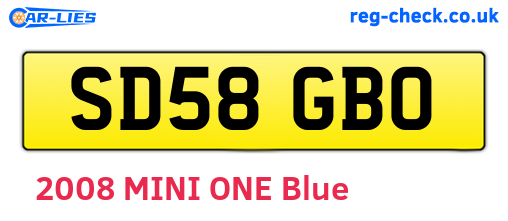 SD58GBO are the vehicle registration plates.