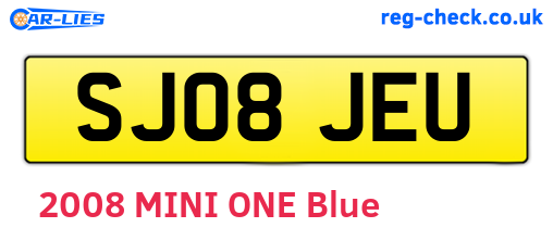 SJ08JEU are the vehicle registration plates.