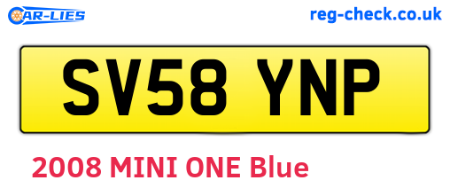 SV58YNP are the vehicle registration plates.