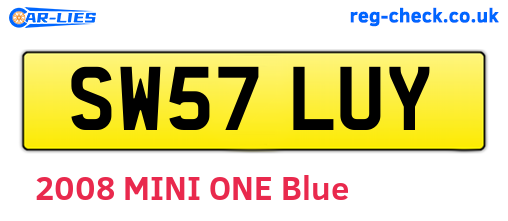 SW57LUY are the vehicle registration plates.