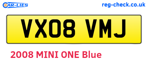 VX08VMJ are the vehicle registration plates.