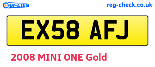 EX58AFJ are the vehicle registration plates.