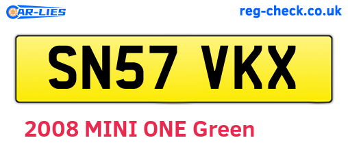 SN57VKX are the vehicle registration plates.