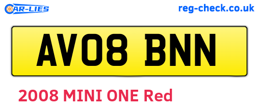 AV08BNN are the vehicle registration plates.