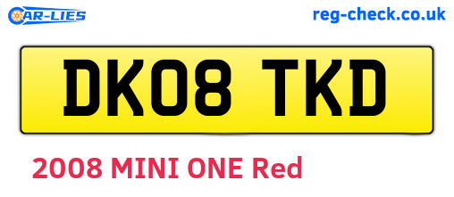 DK08TKD are the vehicle registration plates.