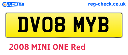 DV08MYB are the vehicle registration plates.