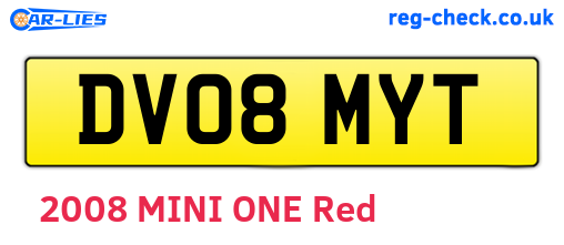DV08MYT are the vehicle registration plates.