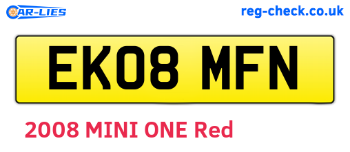 EK08MFN are the vehicle registration plates.