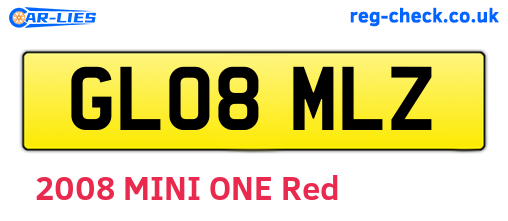 GL08MLZ are the vehicle registration plates.