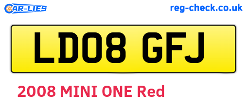 LD08GFJ are the vehicle registration plates.