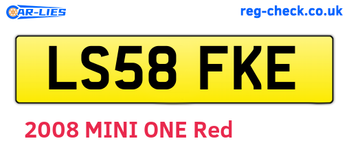 LS58FKE are the vehicle registration plates.
