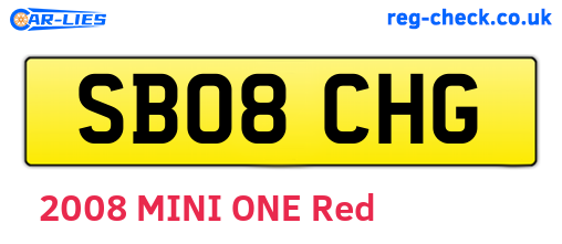 SB08CHG are the vehicle registration plates.