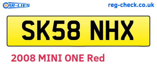 SK58NHX are the vehicle registration plates.