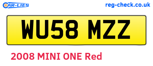 WU58MZZ are the vehicle registration plates.