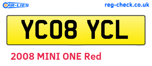 YC08YCL are the vehicle registration plates.