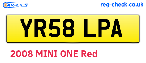 YR58LPA are the vehicle registration plates.