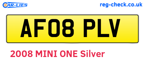AF08PLV are the vehicle registration plates.