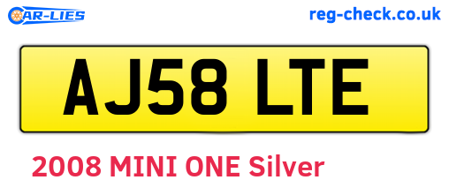 AJ58LTE are the vehicle registration plates.
