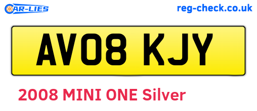 AV08KJY are the vehicle registration plates.