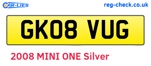 GK08VUG are the vehicle registration plates.