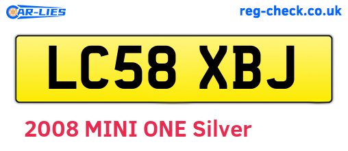 LC58XBJ are the vehicle registration plates.