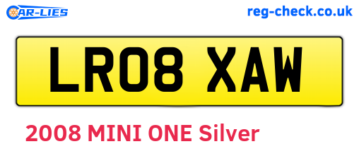 LR08XAW are the vehicle registration plates.