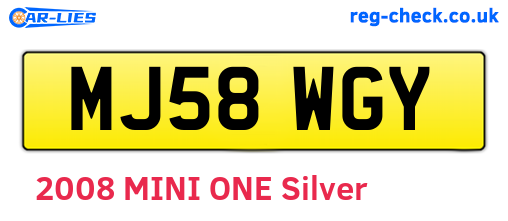 MJ58WGY are the vehicle registration plates.