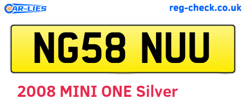 NG58NUU are the vehicle registration plates.