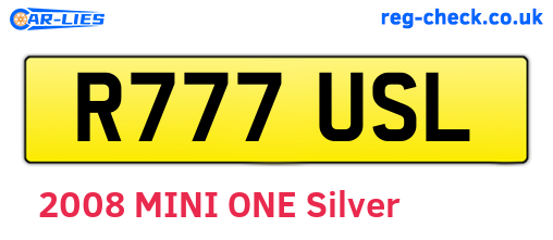 R777USL are the vehicle registration plates.