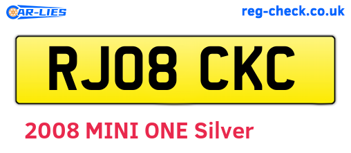 RJ08CKC are the vehicle registration plates.