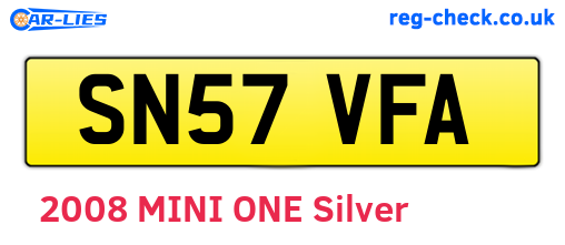 SN57VFA are the vehicle registration plates.