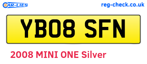 YB08SFN are the vehicle registration plates.