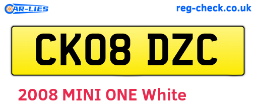 CK08DZC are the vehicle registration plates.