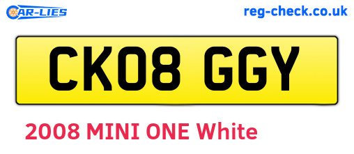 CK08GGY are the vehicle registration plates.