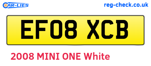 EF08XCB are the vehicle registration plates.